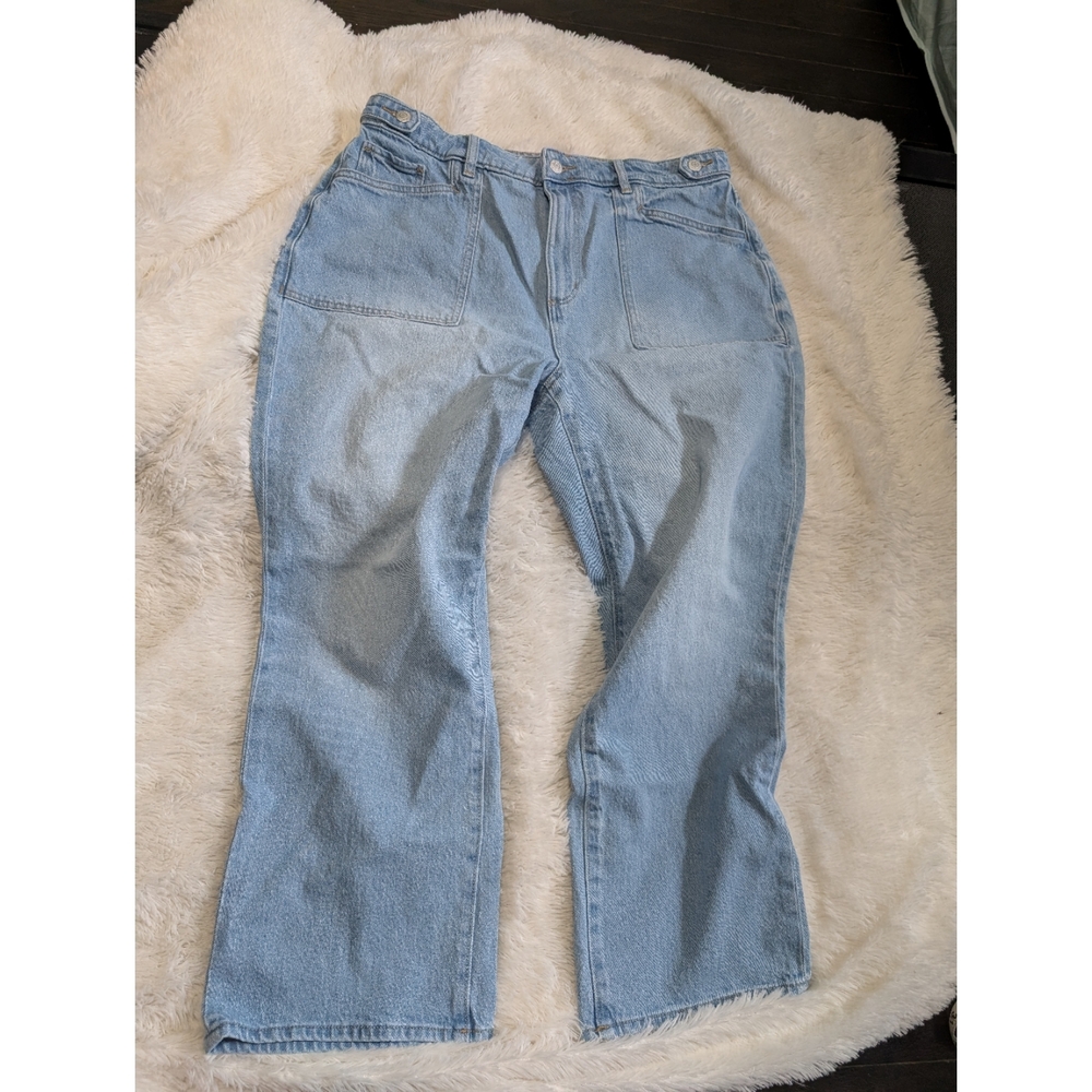 Loft The Straight Style Light Wash Denim Blue Jeans Size 14 Petite